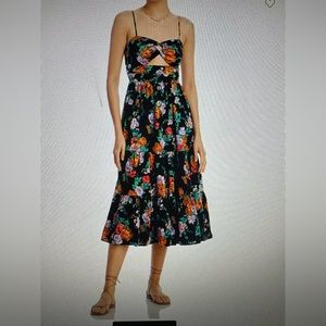 Aqua sleeveless Cotout Midi Dress - exclusive